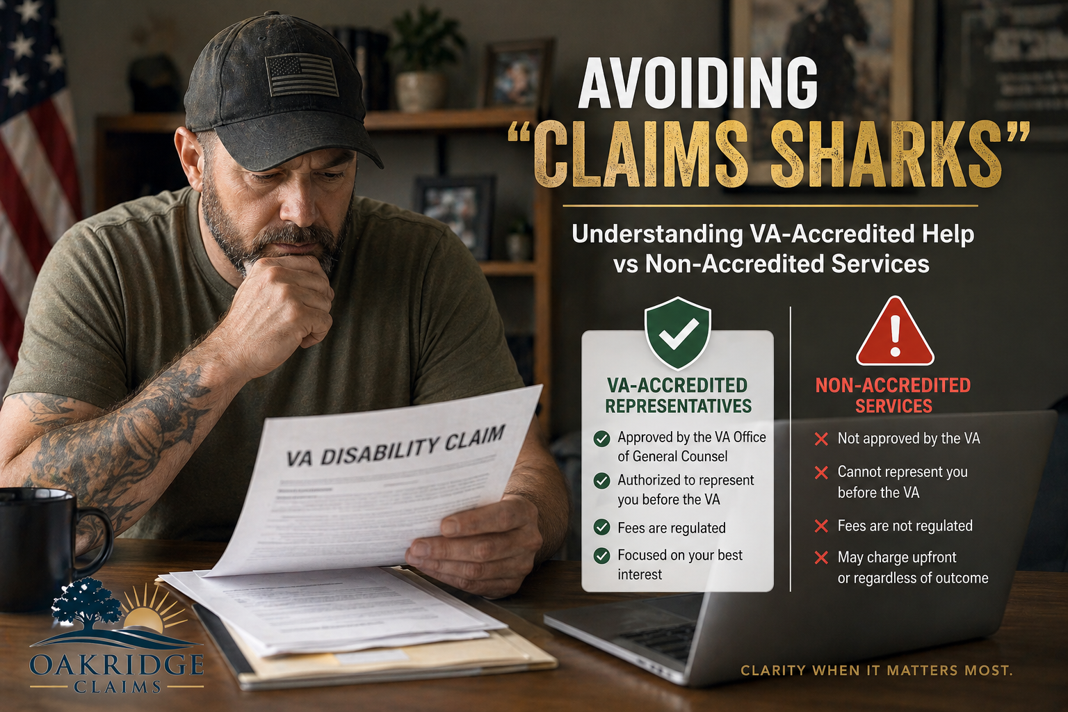Avoiding “Claims Sharks”: Understanding VA-Accredited Help vs Non-Accredited Services
